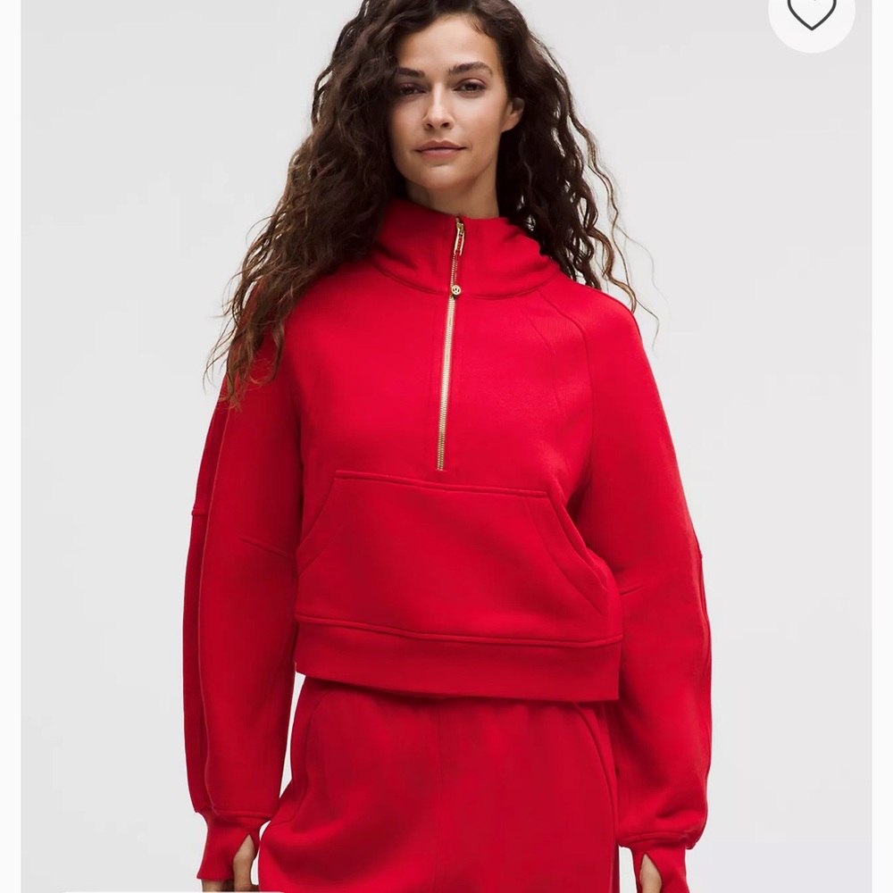 lululemon Scuba Oversized Half-Zip Hoodie in Oxford Red